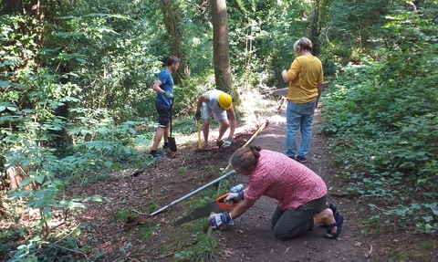 Manor Woods volunteers working in woodland