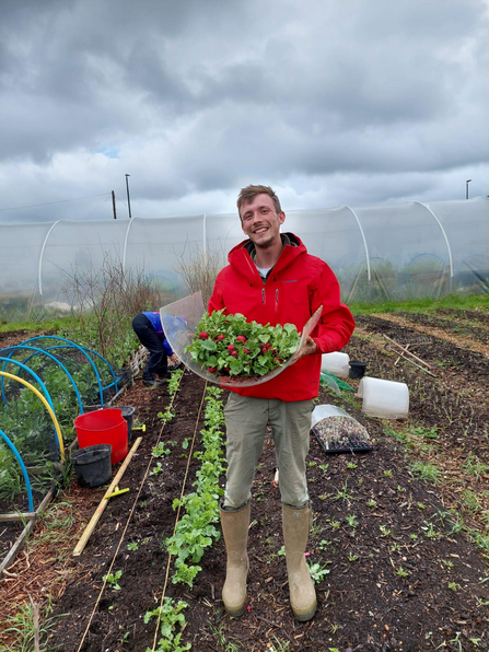 Sam Morris, Grow Wilder food growing placement volunteer
