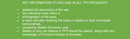 Tree Protection Order information required