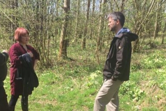 Ian Barrett and Bristol East MP Kerry McCarthy at Folly Farm 