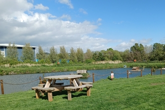 A pond that was added at the GENeco site