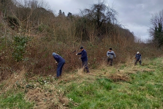 Members of the Wildlife Action Group volunteering on a reserve