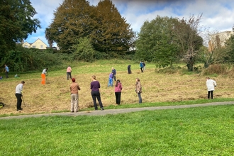 Manor Woods Valley Group meadow with volunteers