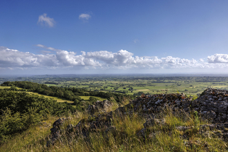 A view from the south facing Mendip Hills