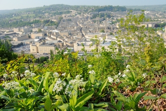 Wild Garlic with Bath in the background
