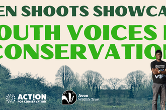 Text reads 'Green Shoots Showcase: Youth Voices in Conservation'