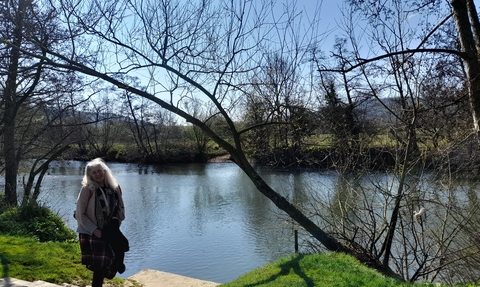 Alison looking out at the River Avon
