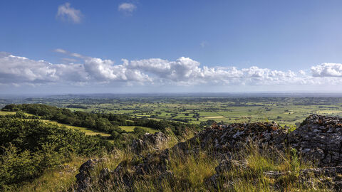 A view from the south facing Mendip Hills