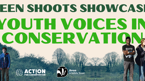 Text reads 'Green Shoots Showcase: Youth Voices in Conservation'