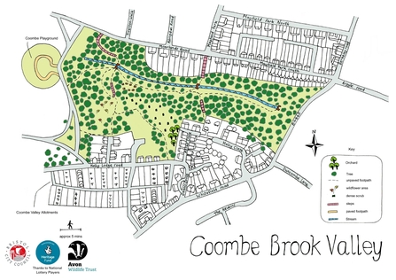 Coombe Brook Map, (c) Rebecca Howard