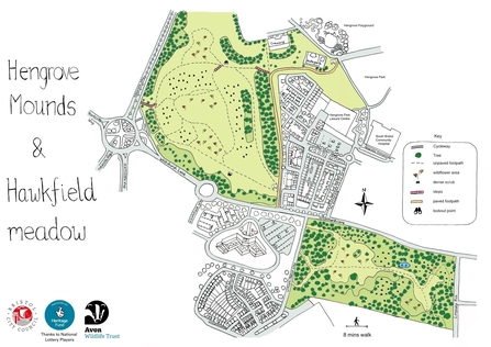 Hengrove Mounds Map, (c) Rebecca Howard