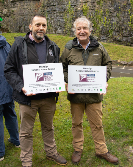 Ian Barrett and Tony Juniper with the NNR plaques 