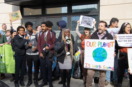 Wildlife Trust staff and supporters at the Restore Nature Now Rally 