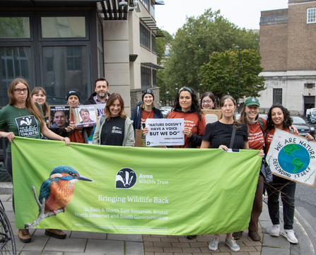 Avon Wildlife Trust outside Defra offices for the Restore Nature rally 