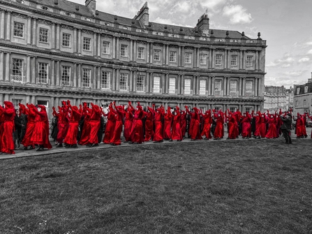 The red rebels parade through bath 