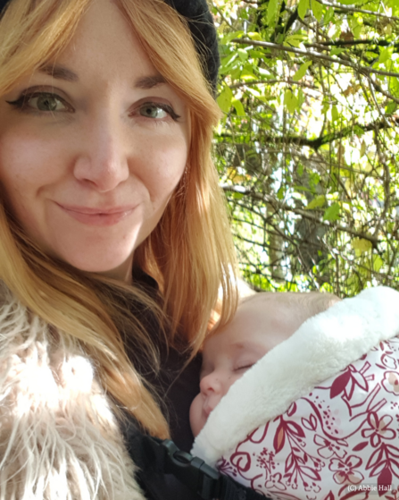 Abbie and her daughter on a nature walk