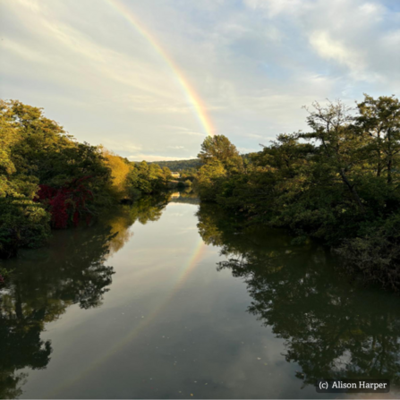 Rainbow on river