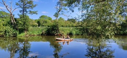 Kayak on river paddling
