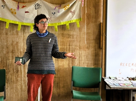 A young person speaking about nature