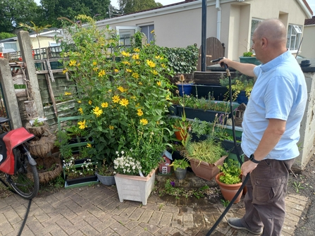 A man in his garden