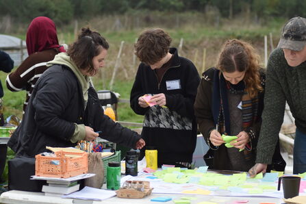 Young people at Green Shoots creating a map