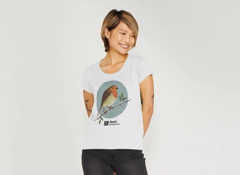Woman in Robin T-Shirt