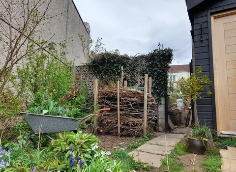 Front garden natural bin barrier