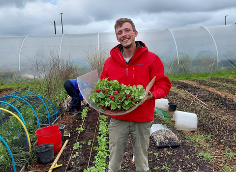 Sam Morris, Grow Wilder food growing placement volunteer