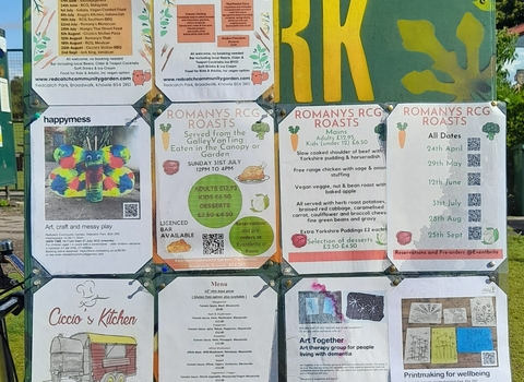 Redcatch Community Garden events board square