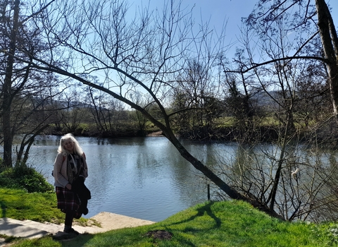 Alison looking out at the River Avon