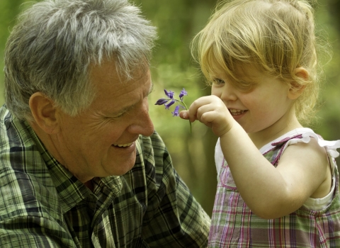 Grandfather and granddaughter 